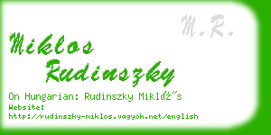 miklos rudinszky business card